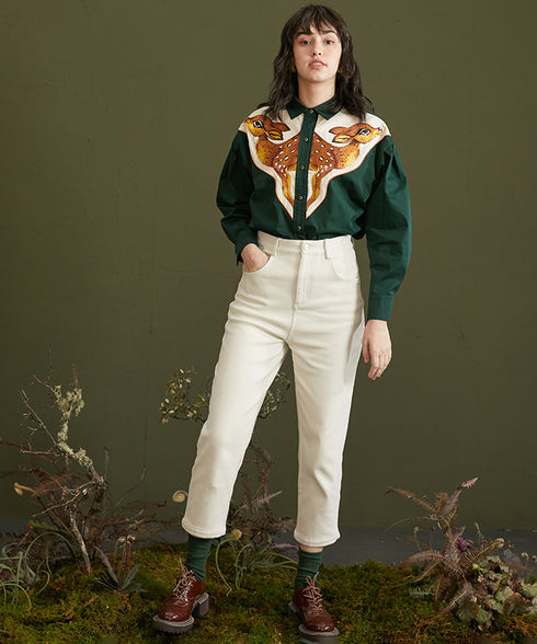 Deer Embroidery Blouse